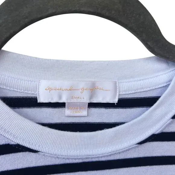 Spiritual Gangster Good Karma Crew Stripe Pullover Navy White Women’s Small - Picture 6 of 7